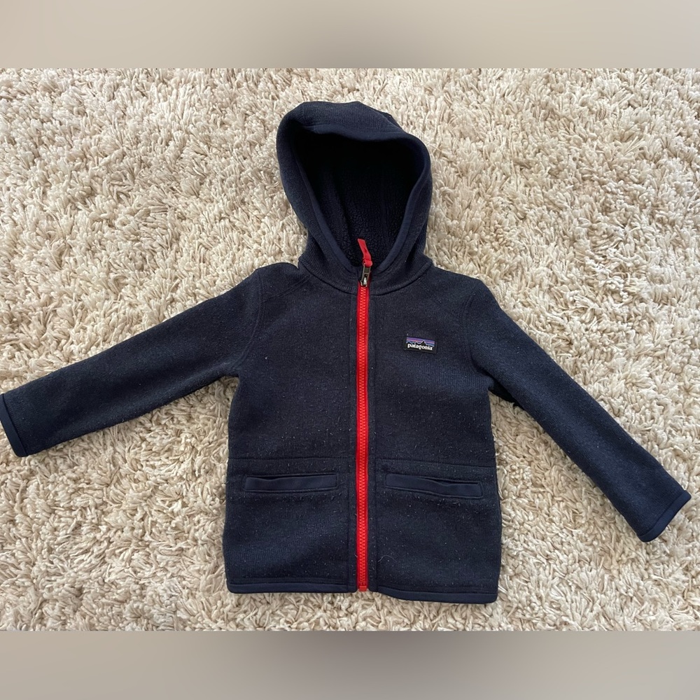 2T Patagonia Navy Kids Better Sweater Jacket with hood